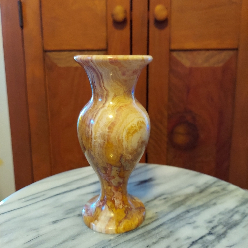 Marble Vase in Brown and Cream